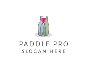 Glass Wine Bottle logo design