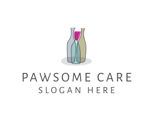 Glass Wine Bottle logo design