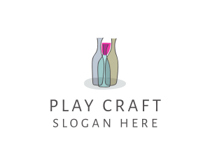 Glass Wine Bottle logo design