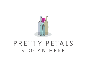 Glass Wine Bottle logo design