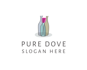 Glass Wine Bottle logo design