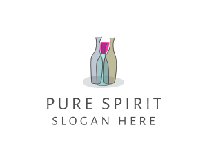 Distiller - Glass Wine Bottle logo design