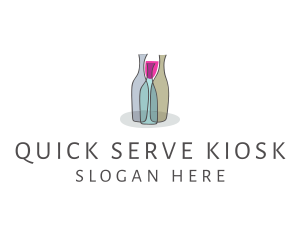 Glass Wine Bottle logo design