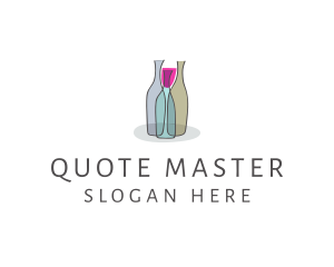 Glass Wine Bottle logo design