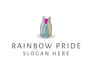 Glass Wine Bottle logo design