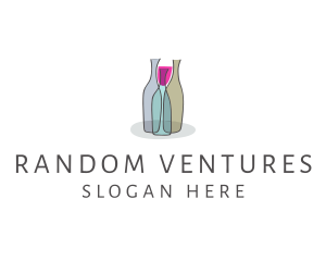 Glass Wine Bottle logo design