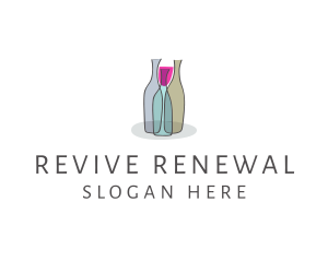 Glass Wine Bottle logo design