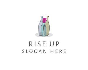 Glass Wine Bottle logo design