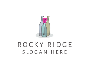 Glass Wine Bottle logo design