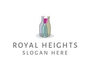 Glass Wine Bottle logo design