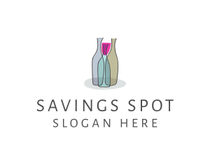 Glass Wine Bottle logo design