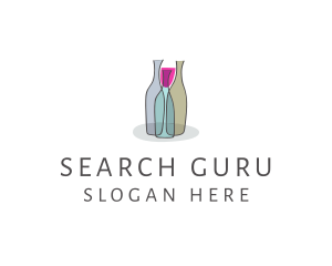 Glass Wine Bottle logo design