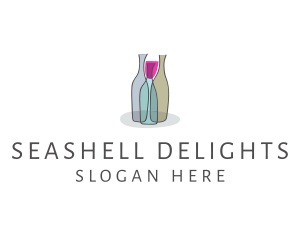 Glass Wine Bottle logo design