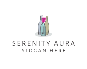 Glass Wine Bottle logo design