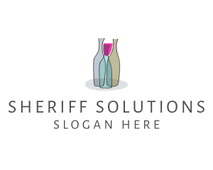 Glass Wine Bottle logo design