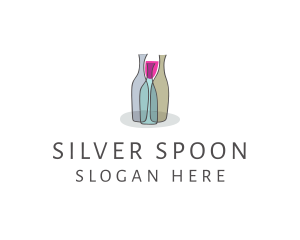 Glass Wine Bottle logo design