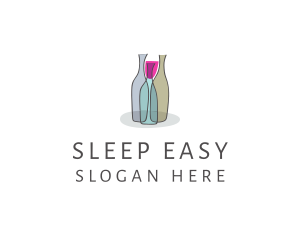 Glass Wine Bottle logo design