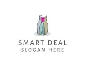 Glass Wine Bottle logo design