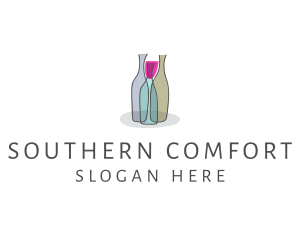 Glass Wine Bottle logo design