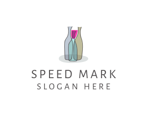 Glass Wine Bottle logo design