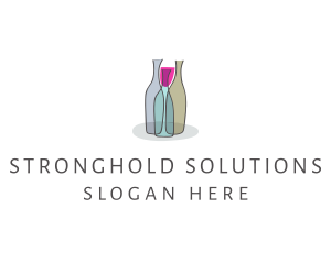 Glass Wine Bottle logo design