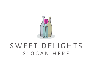 Glass Wine Bottle logo design