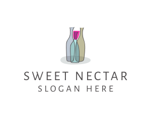 Glass Wine Bottle logo design