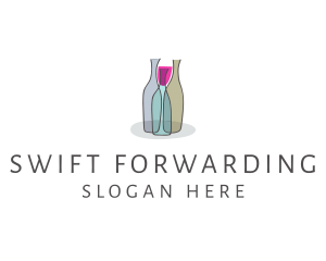 Glass Wine Bottle logo design