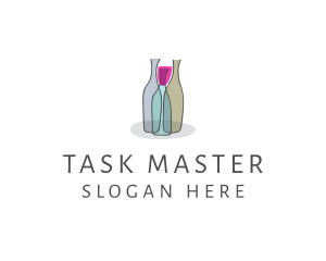 Glass Wine Bottle logo design