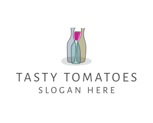 Glass Wine Bottle logo design