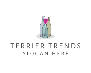 Glass Wine Bottle logo design