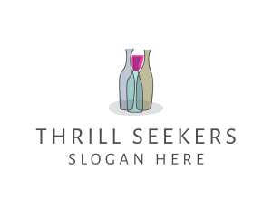 Glass Wine Bottle logo design