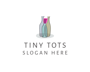 Glass Wine Bottle logo design