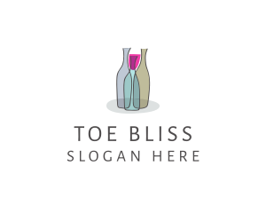 Glass Wine Bottle logo design