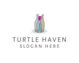 Glass Wine Bottle logo design