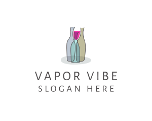 Glass Wine Bottle logo design