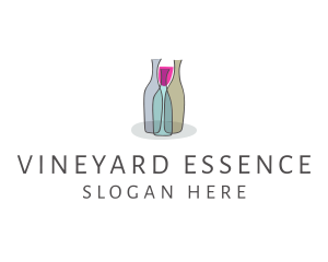 Glass Wine Bottle logo design