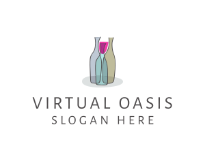 Glass Wine Bottle logo design