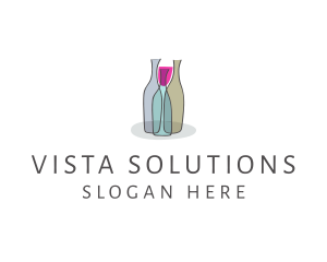 Glass Wine Bottle logo design