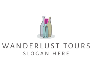 Glass Wine Bottle logo design