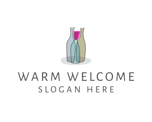 Glass Wine Bottle logo design