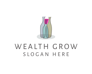 Glass Wine Bottle logo design