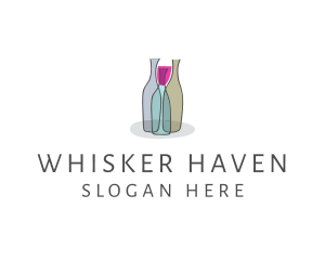 Glass Wine Bottle logo design