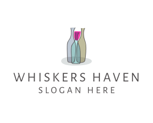 Glass Wine Bottle logo design