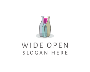 Glass Wine Bottle logo design