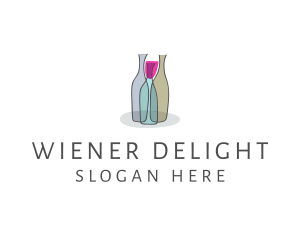 Glass Wine Bottle logo design