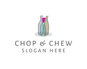 Glass Wine Bottle logo design