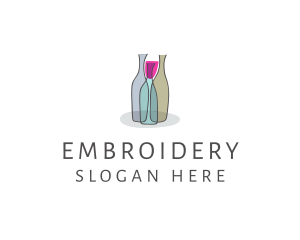 Glass Wine Bottle logo design