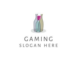 Liquor Shop - Glass Wine Bottle logo design