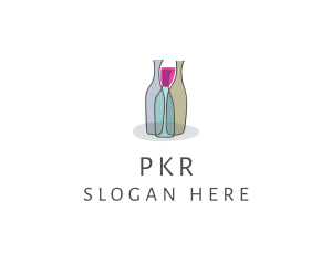 Glass Wine Bottle logo design